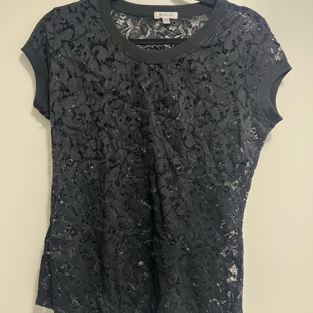 Arcadia Black Floral Lace Blouse